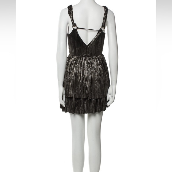 Sabina Musayev Alma Mini Dress In Black Metallic. Pre-Owned. No Belt Included. - Picture 6 of 13